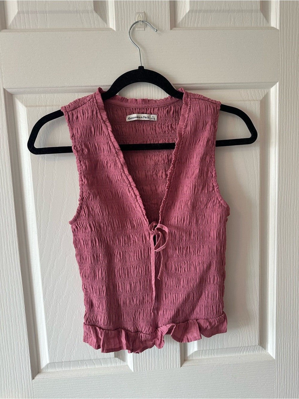Abercrombie & Fitch Rose Pink Sleeveless Smocked V-Neck Top AND pants !